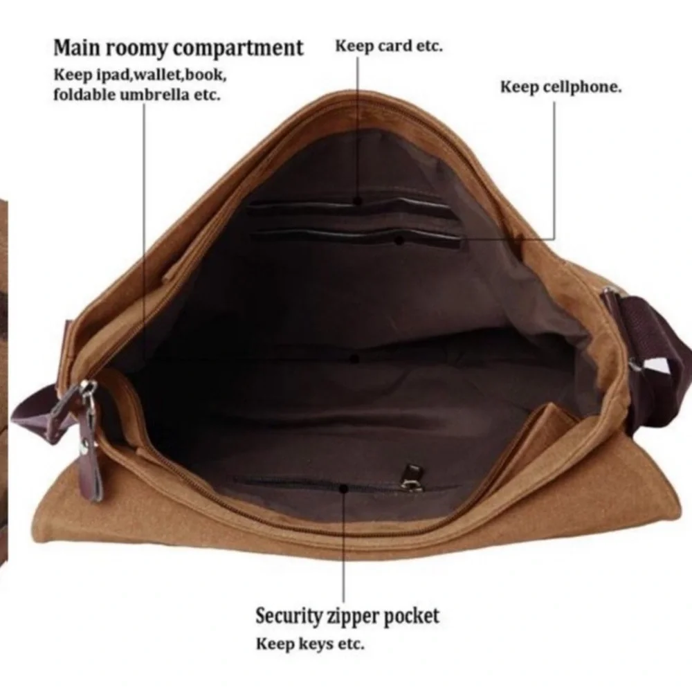 Crossbody Bag for Men Vintage Coffee NEW